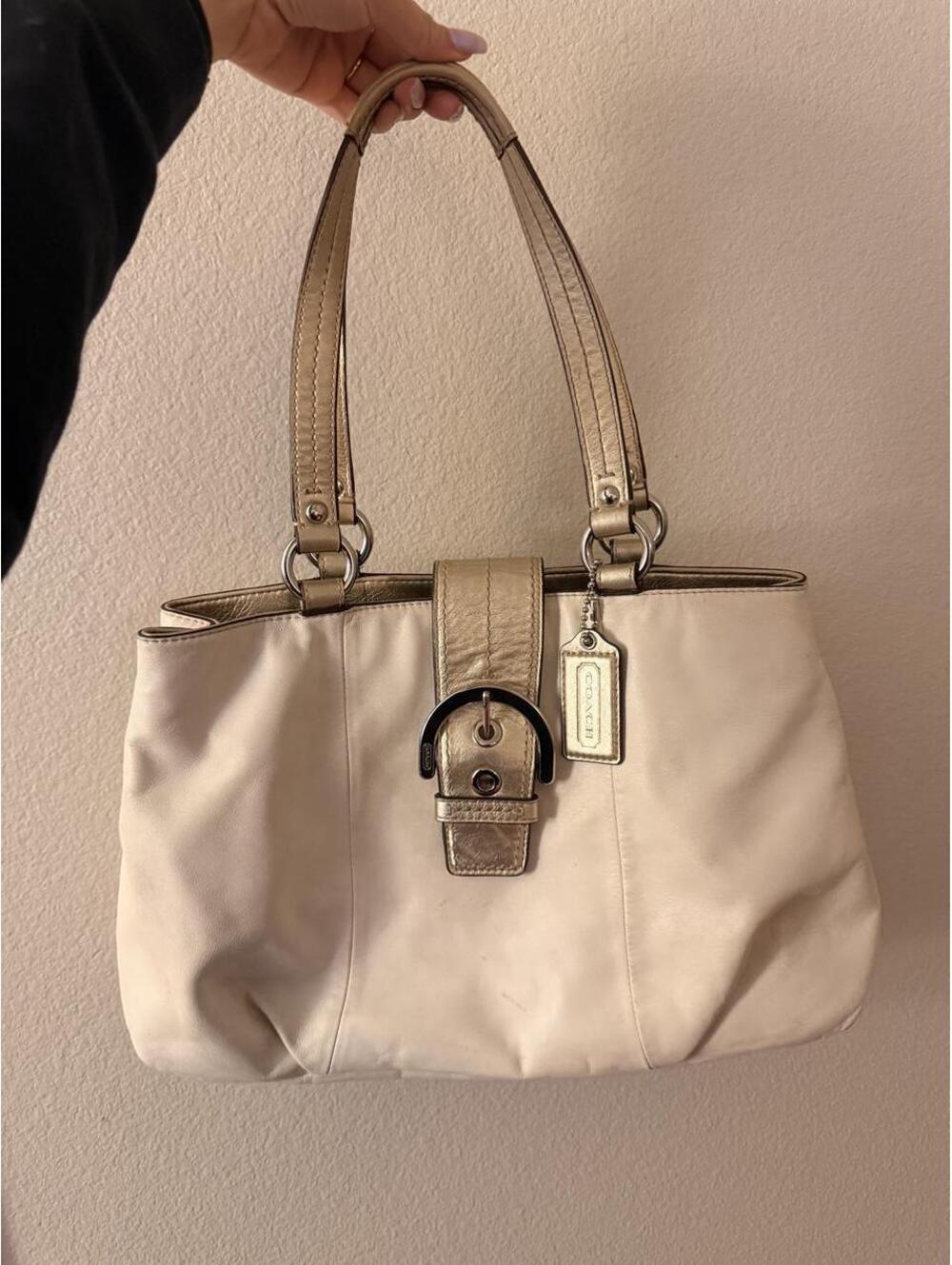 Coach Soho East West Carryall White/Gold Purse 2011